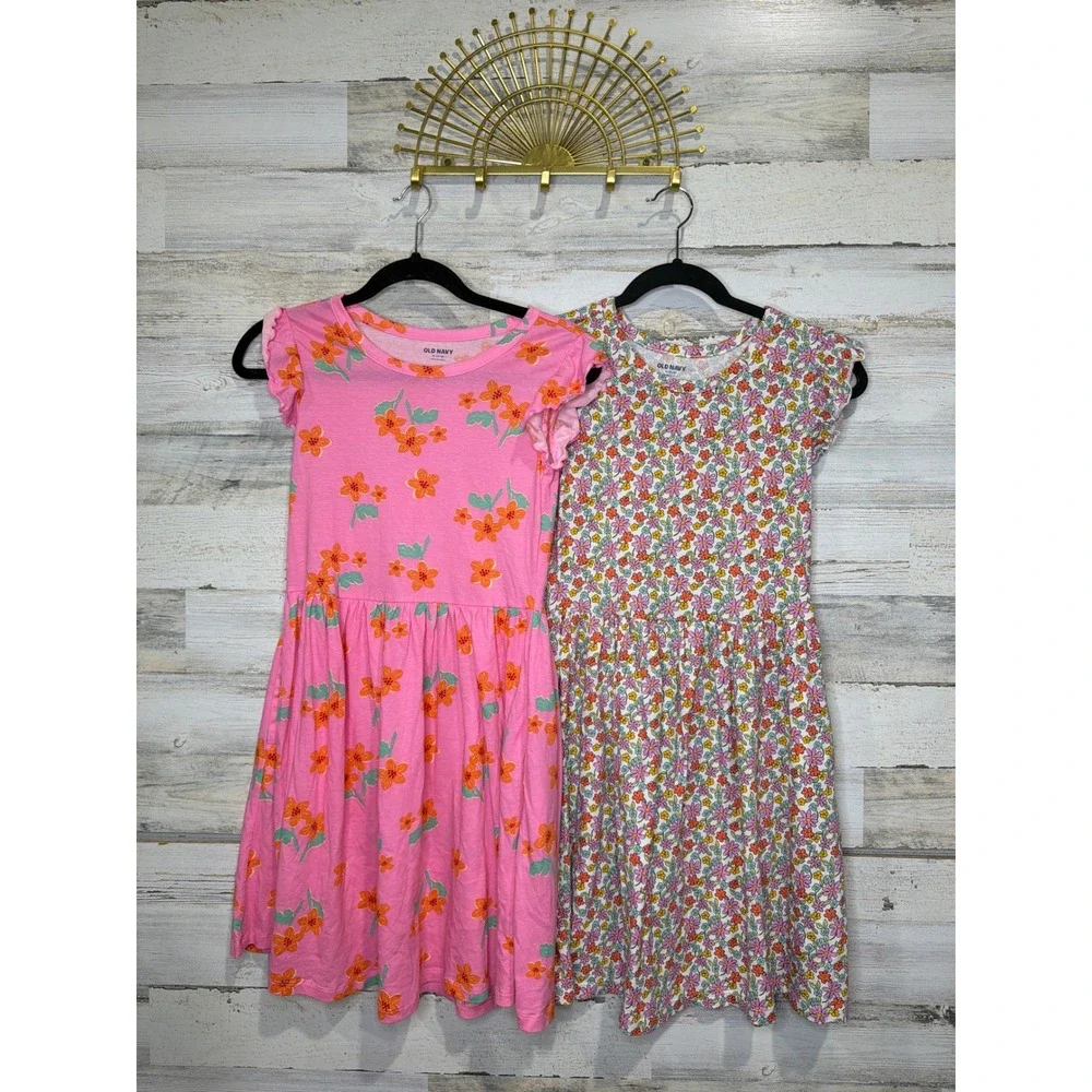 Old Navy Dress Bundle Girls XL 14/16 Pink White Floral Cottagecore EUC